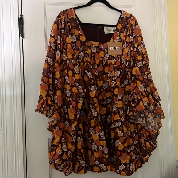 Clarabella Brown Floral Mini Dress from The Hippie Shake - Picture 6 of 7